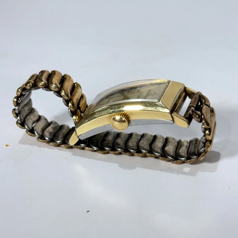 Vintage Bulova Sutton Art Deco 21 Jewels Watch Gold Tone Expansion Restoration
